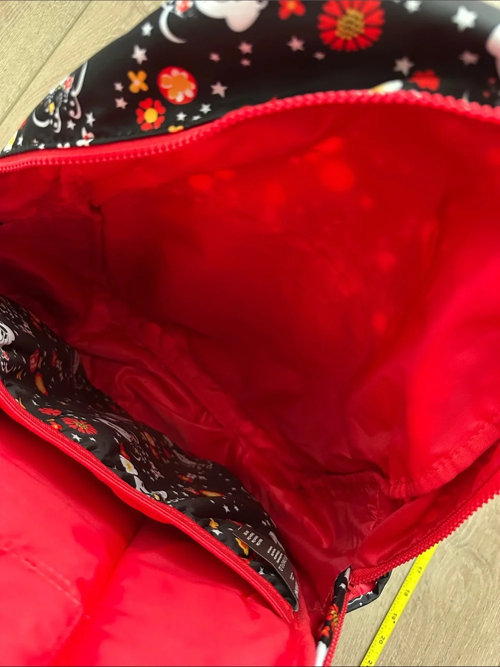 Disney Minnie Mouse Black and Red Kids Backpack with Floral Print